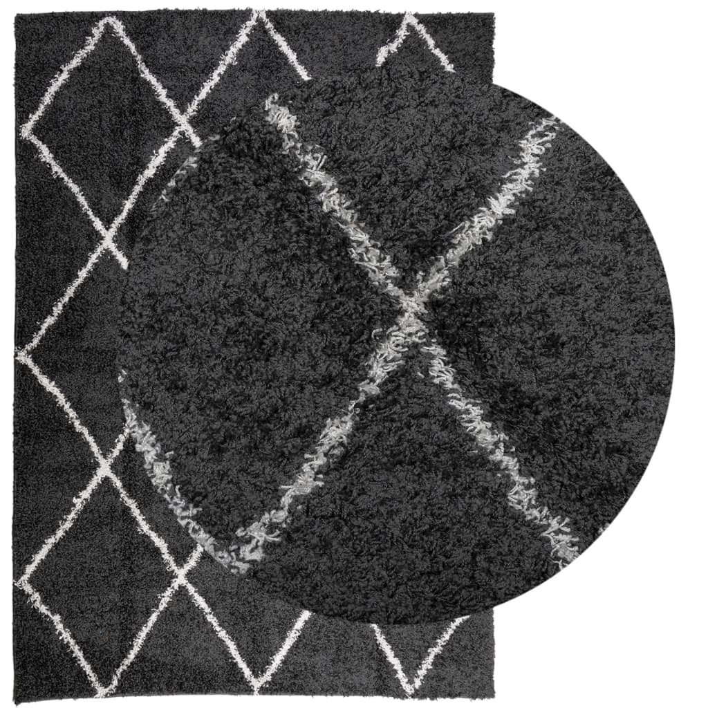 Vidaxx Teppich Shaggy Hochflor modern 160x230 cm Schwarz und Creme
