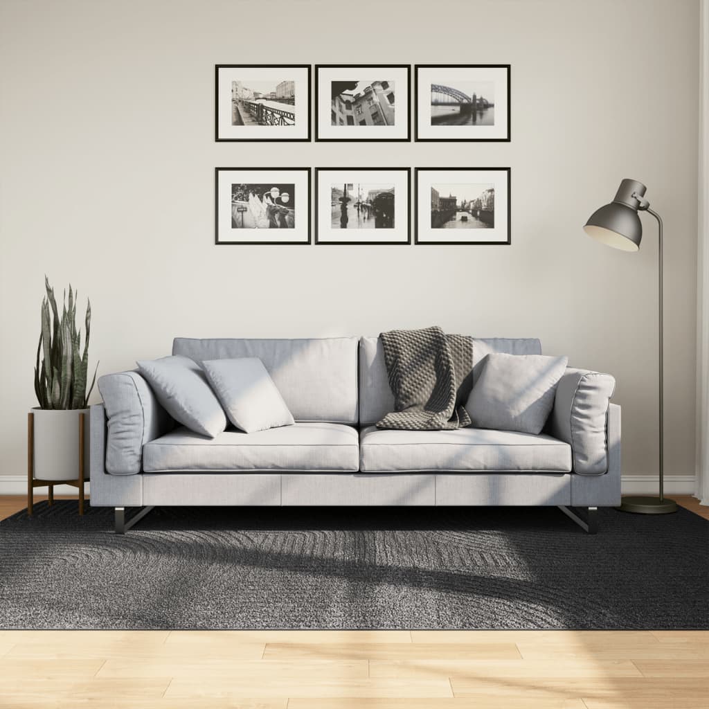 VidaXL Teppich IZA Kurzflor skandinavisch 160x230 cm Anthrazit