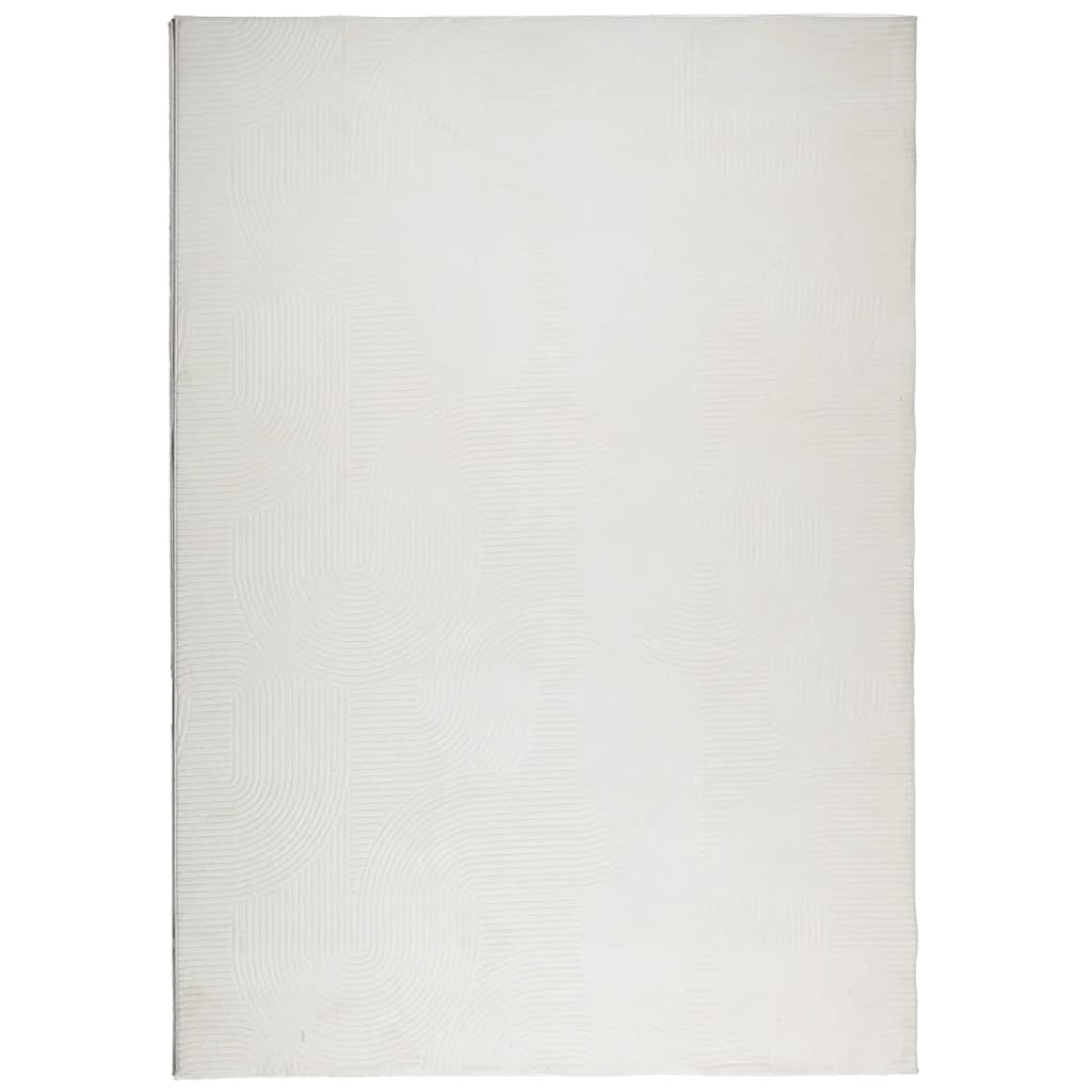 VidaXL Teppich Iza Kurzflor skandinavisch 140x200 cm Creme