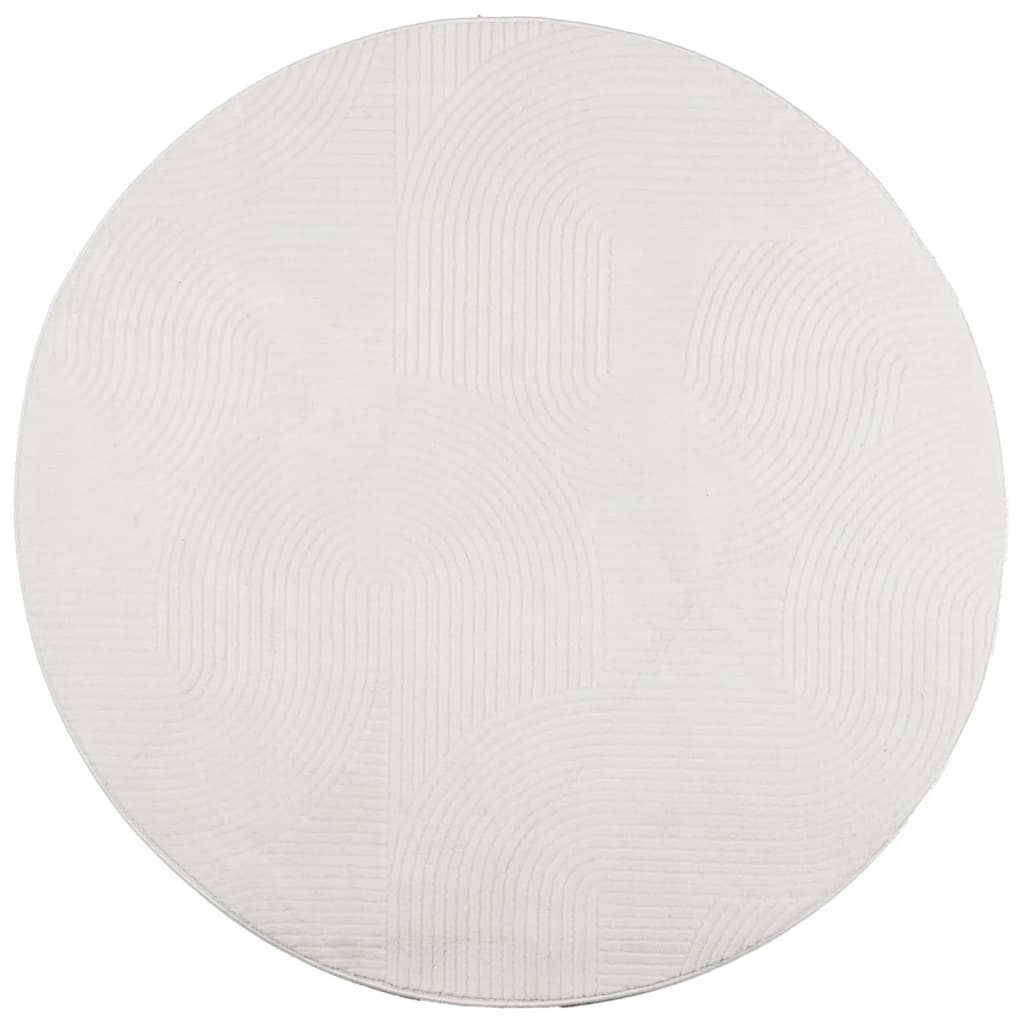 Vidaxl Teppich Iza Kurzflor skandinavisch ø 100 cm creme