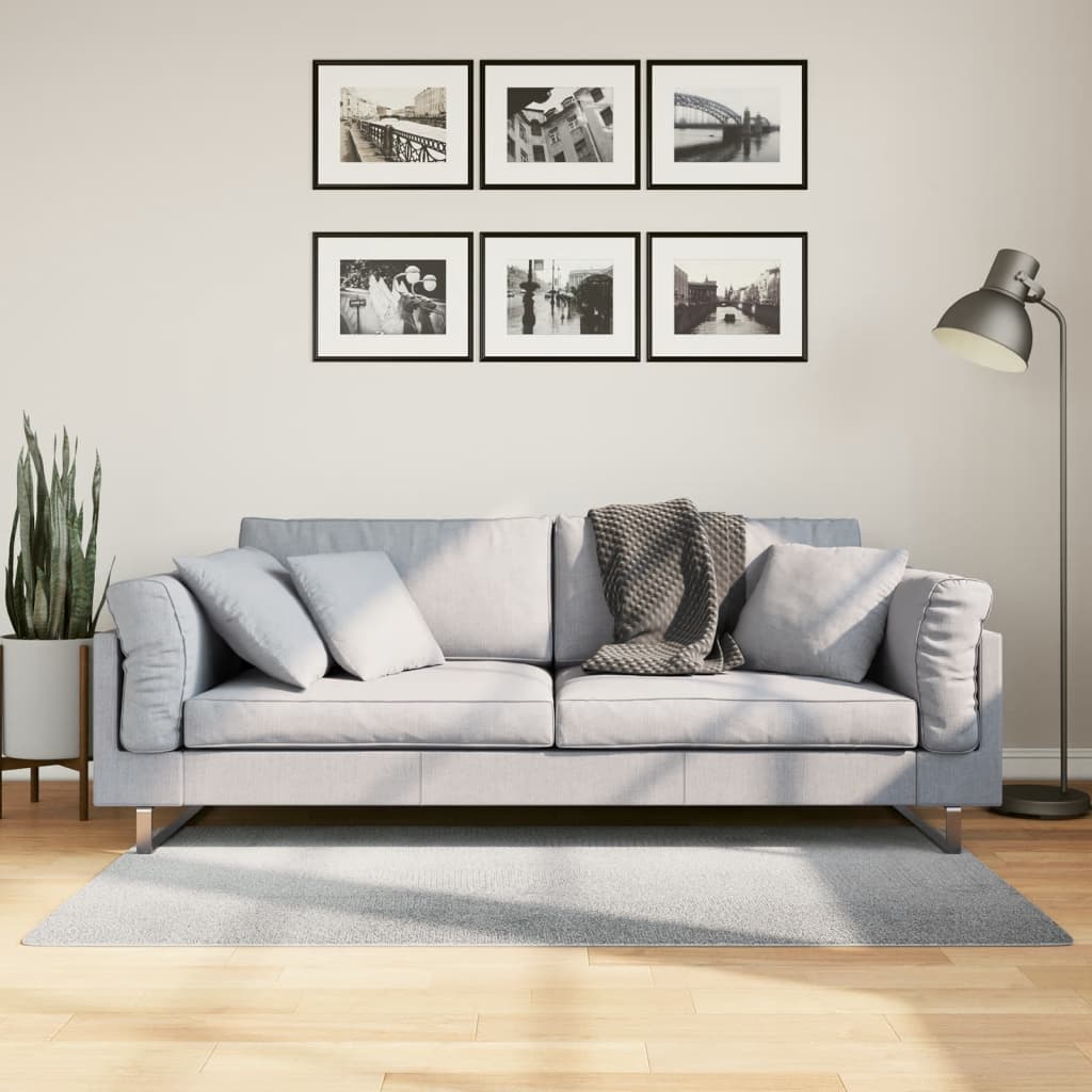 VidaXL Teppich Iza Kurzflor skandinavisch 80x150 cm grau