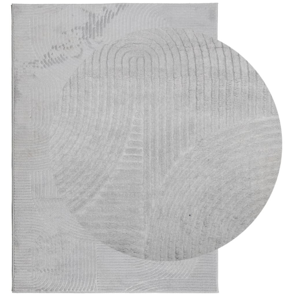 VidaXL Teppich Iza Kurzflor skandinavisch 240x340 cm grau