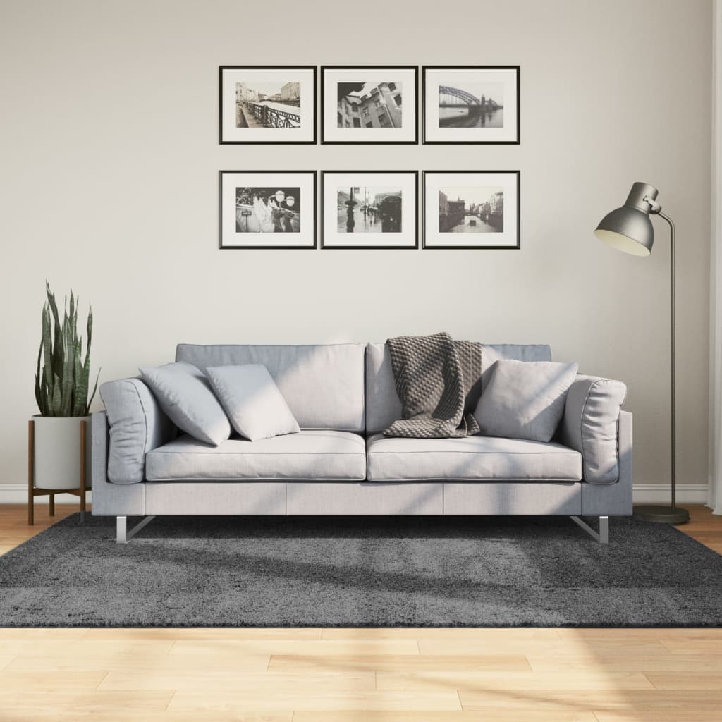 Vidaxx Teppich Oviedo Niederflor 140x200 cm Anthrazit