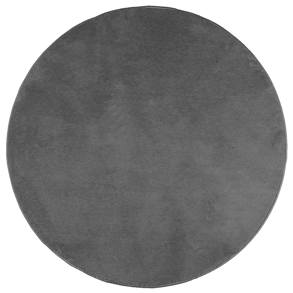 VidaXL Teppich OVIEDO Kurzflor Ø 100 cm Anthrazit