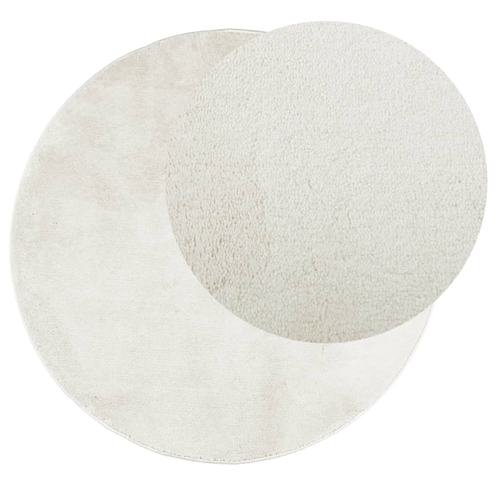 Vidaxx Teppich Oviedo Kurzflor ø 80 cm cremefarben