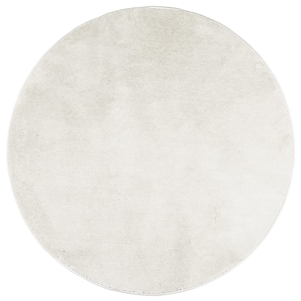 VidaXL Teppich OVIEDO niedriger Flor Ø 280 cm Creme