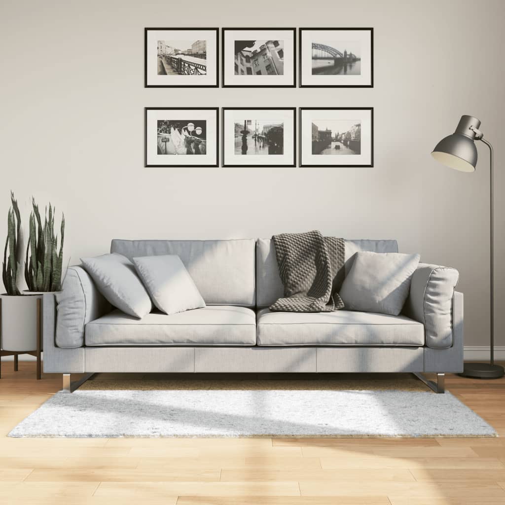VidaXL Teppich Oviedo Niederflor 80x150 cm grau