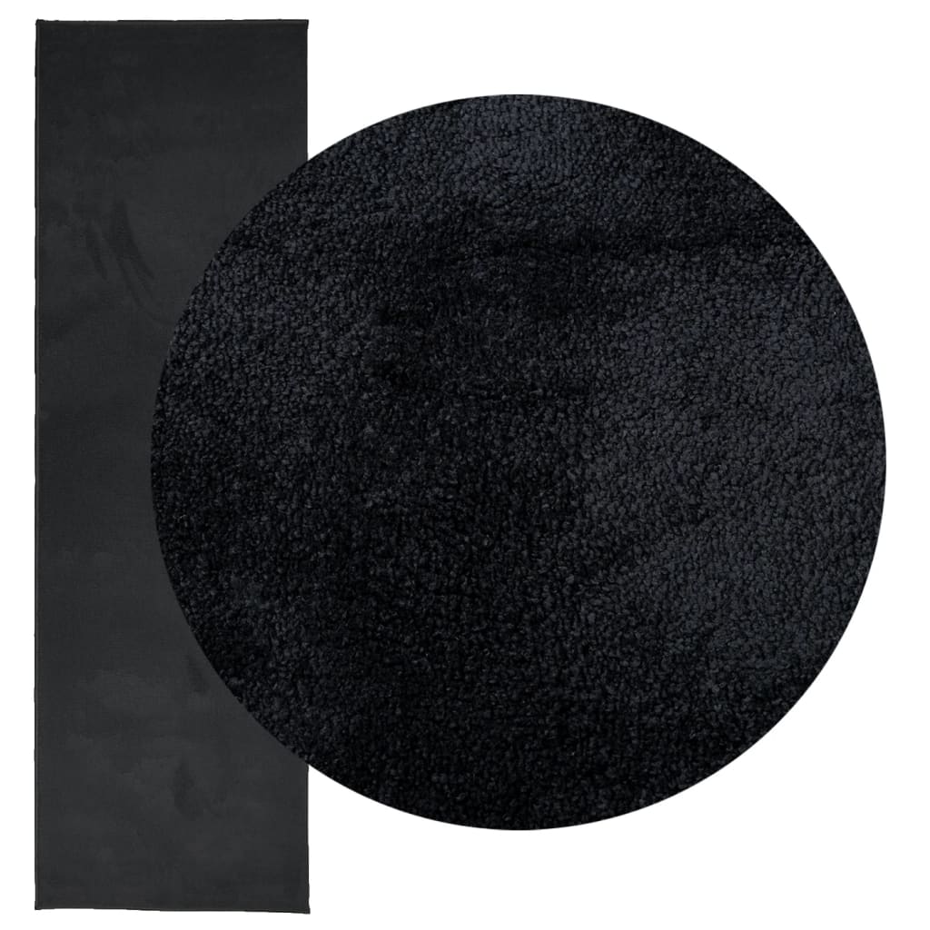 VidaXL Teppich OVIEDO niedriger Flor 80x250 cm schwarz