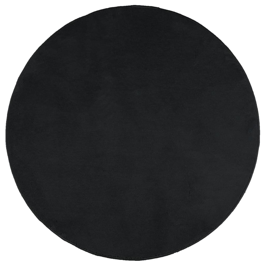 Vidaxx Teppich Oviedo Niederflor ø 120 cm schwarz