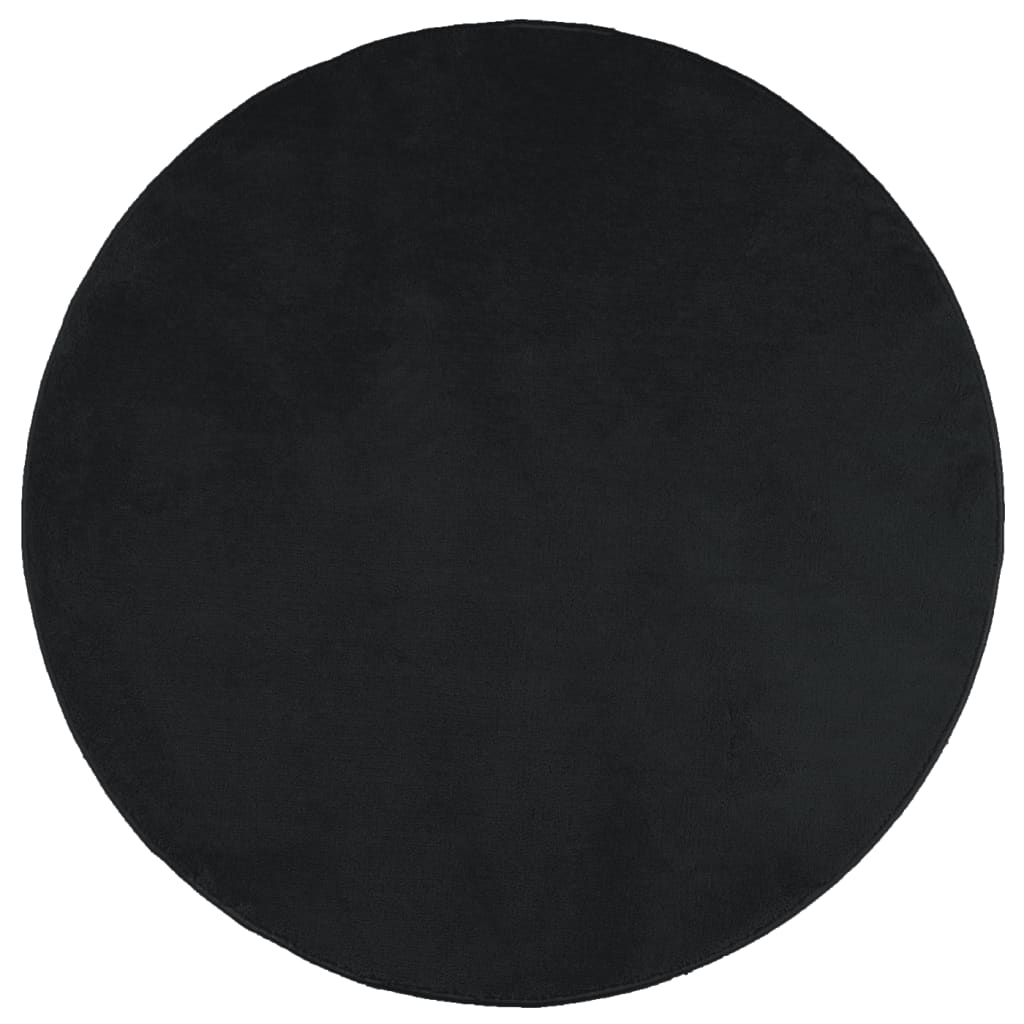 VidaXL Teppich OVIEDO niedriger Flor Ø 280 cm schwarz