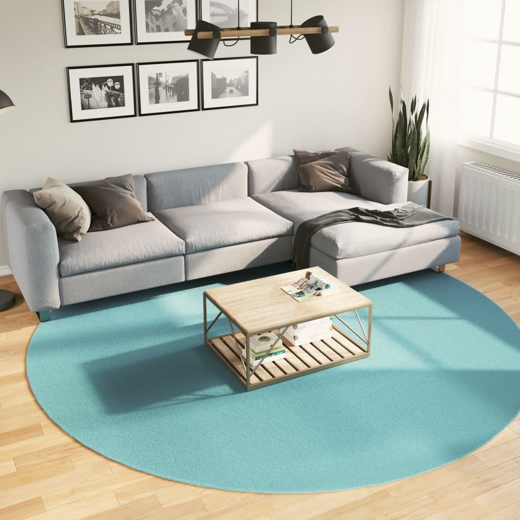 VidaXL Teppich OVIEDO niedriger Flor Ø 280 cm grün