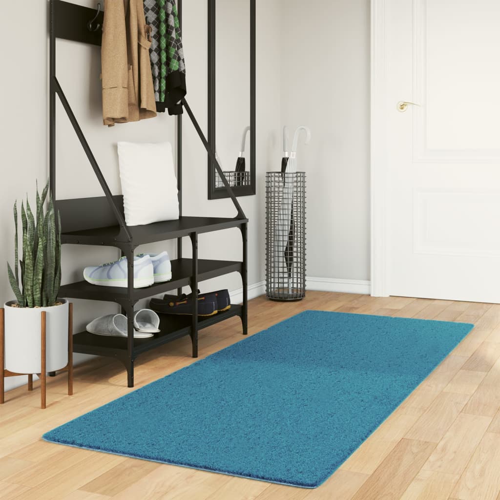 VidaXL Teppich Oviedo Kurzflor 80x200 cm Türkis