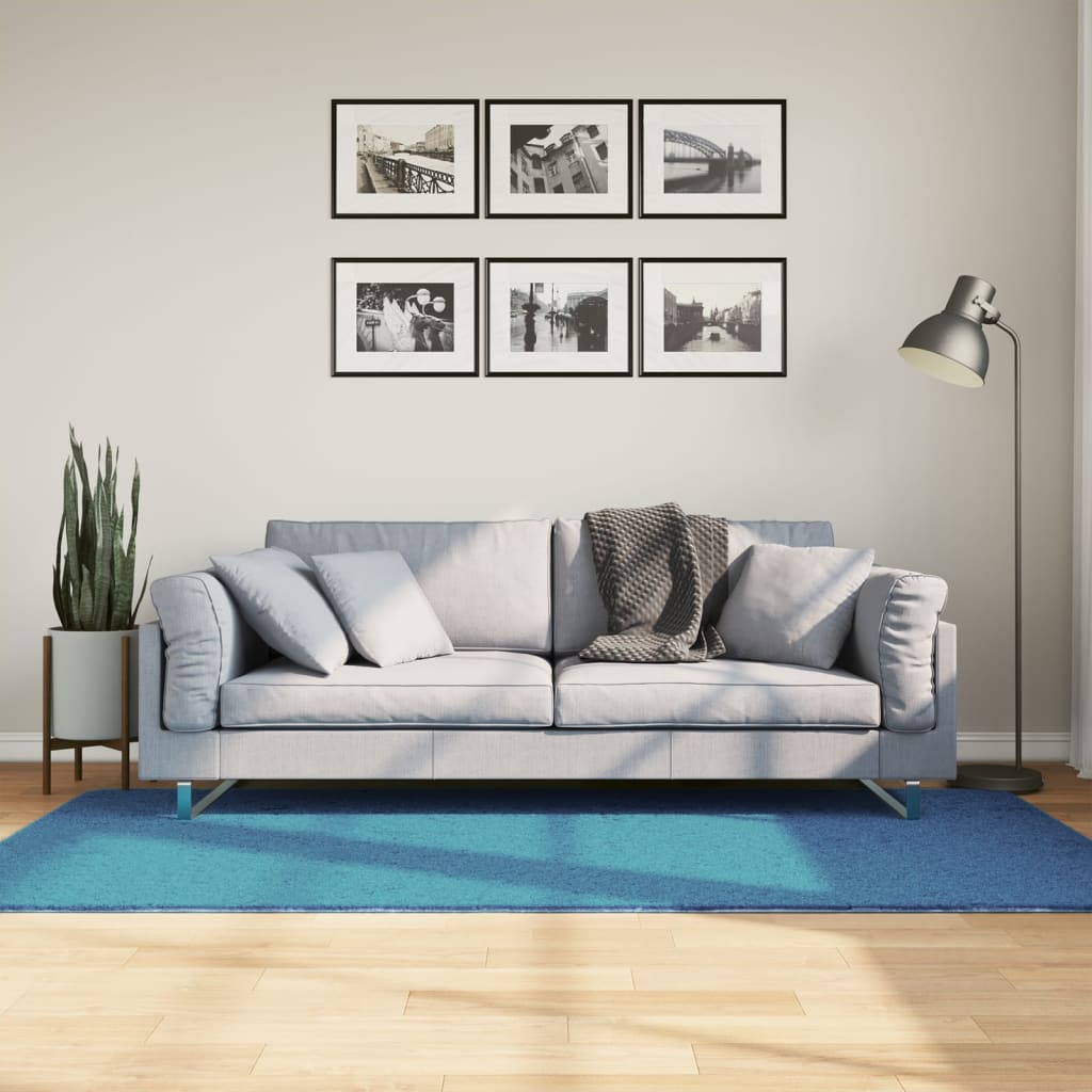 VidaXL Teppich Oviedo Niederflor 100x200 cm Türkis
