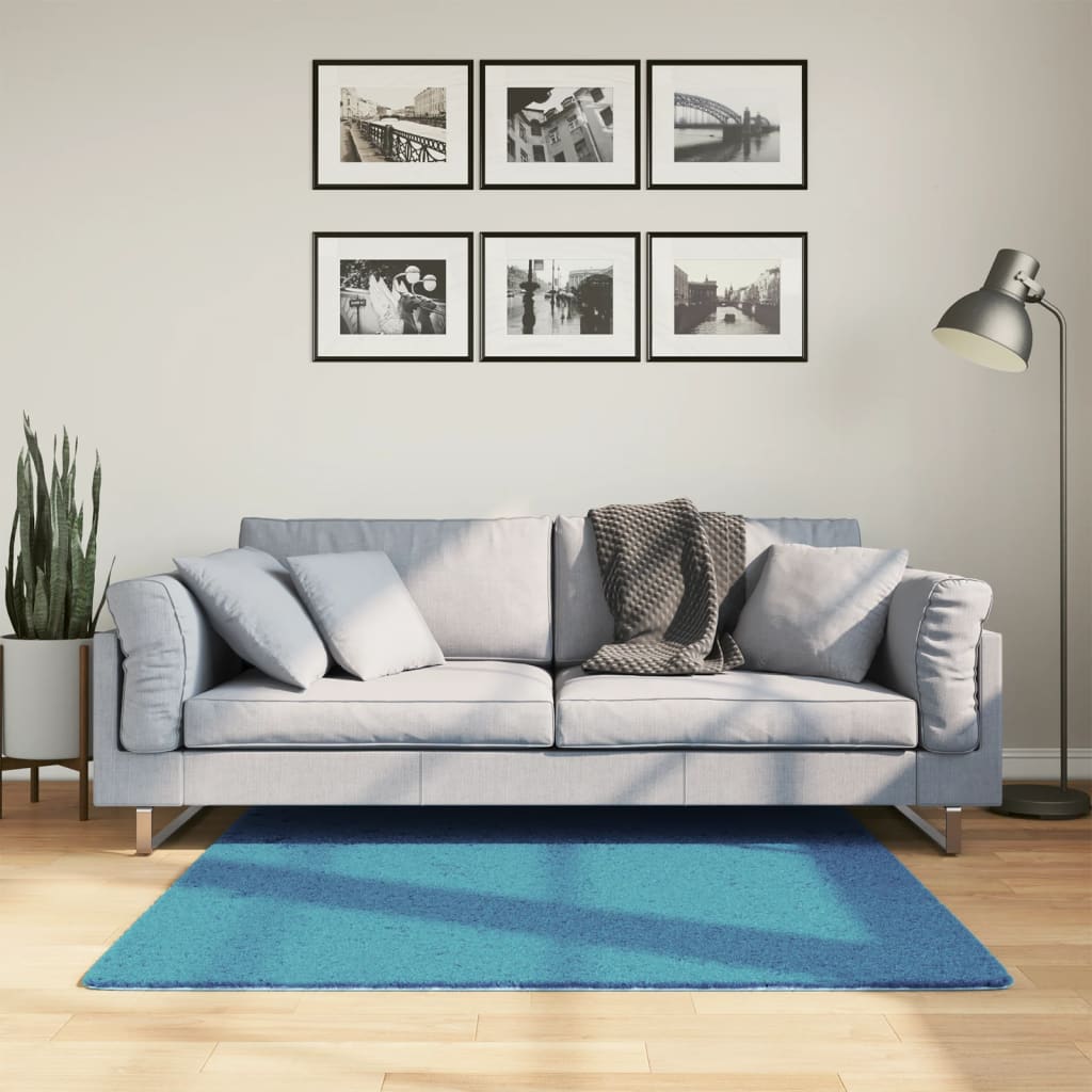 VidaXL Teppich Oviedo Kurzflor 120x120 cm Türkis
