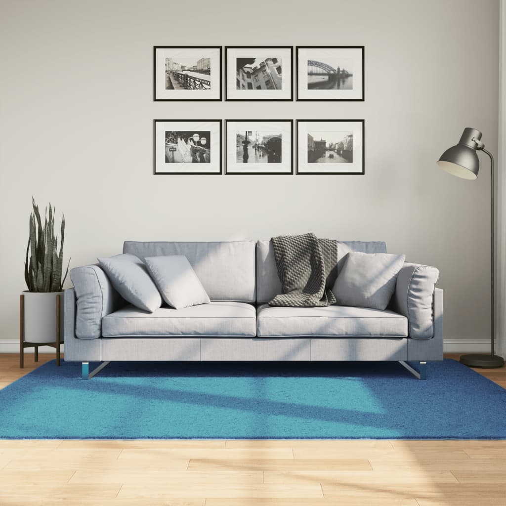 VidaXL Teppich Oviedo Niederflor 140x200 cm Türkis