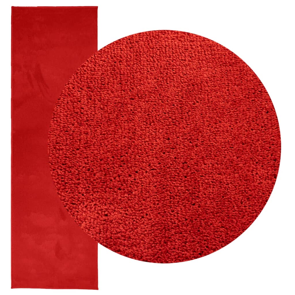 VidaXL Teppich Oviedo niedriger Flor 80x250 cm rot