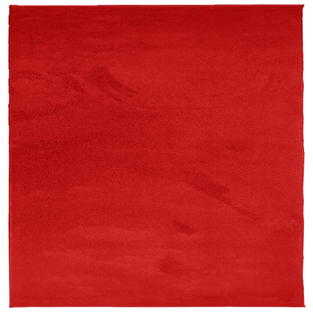 VidaXL Teppich Oviedo niedriger Flor 200x200 cm rot