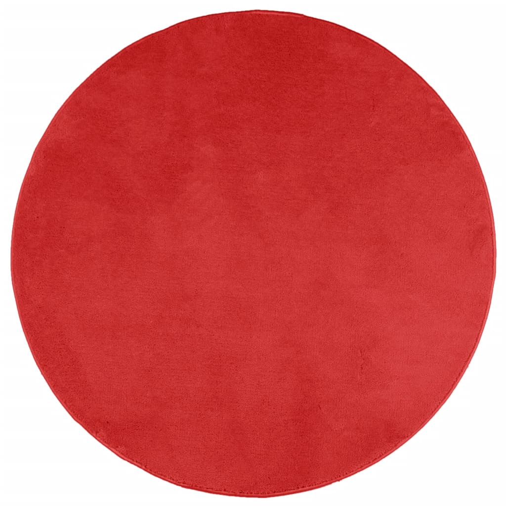 Vidaxx Teppich Oviedo Niederflor ø 200 cm rot