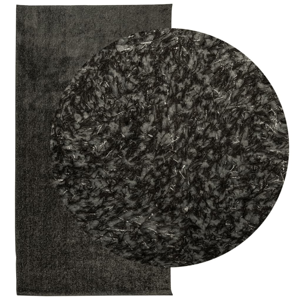 Vidaxl Teppich Istan Hochflor glänzend 80x150 cm Anthrazit