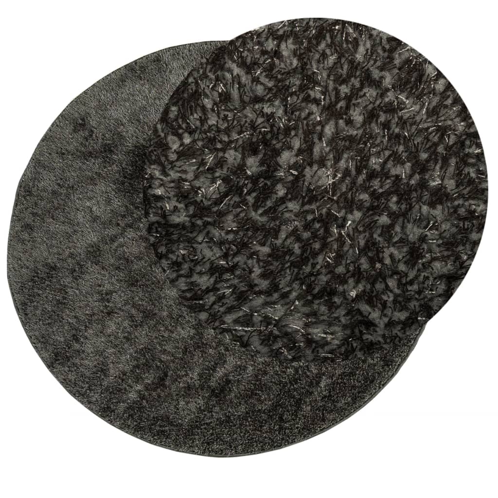 Vidaxl Teppich Istan Hochflor glänzend ø 160 cm Anthrazit
