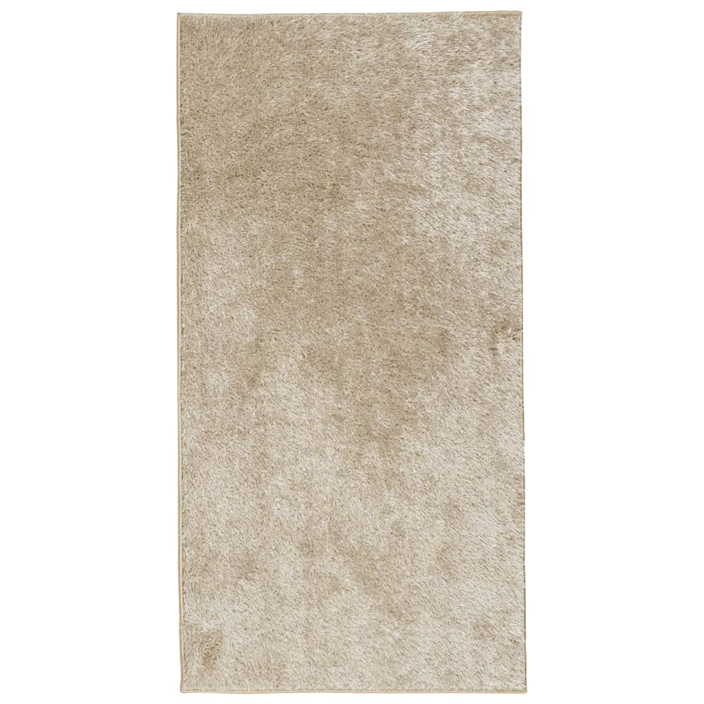 Vidaxl Teppich istan Hochflor glänzend 80x150 cm beige