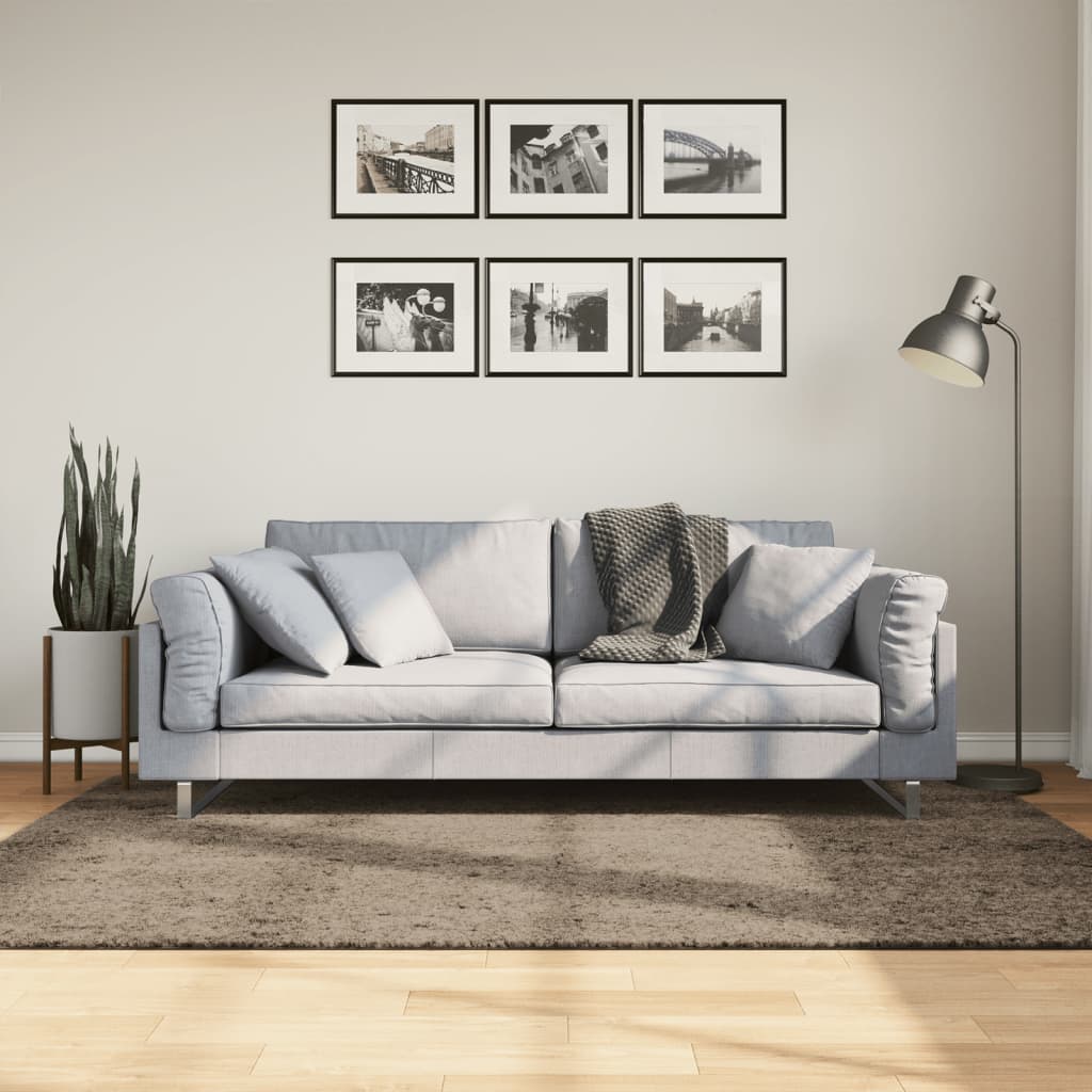 VidaXL Teppich istan Hochflor glänzend 140x200 cm grau