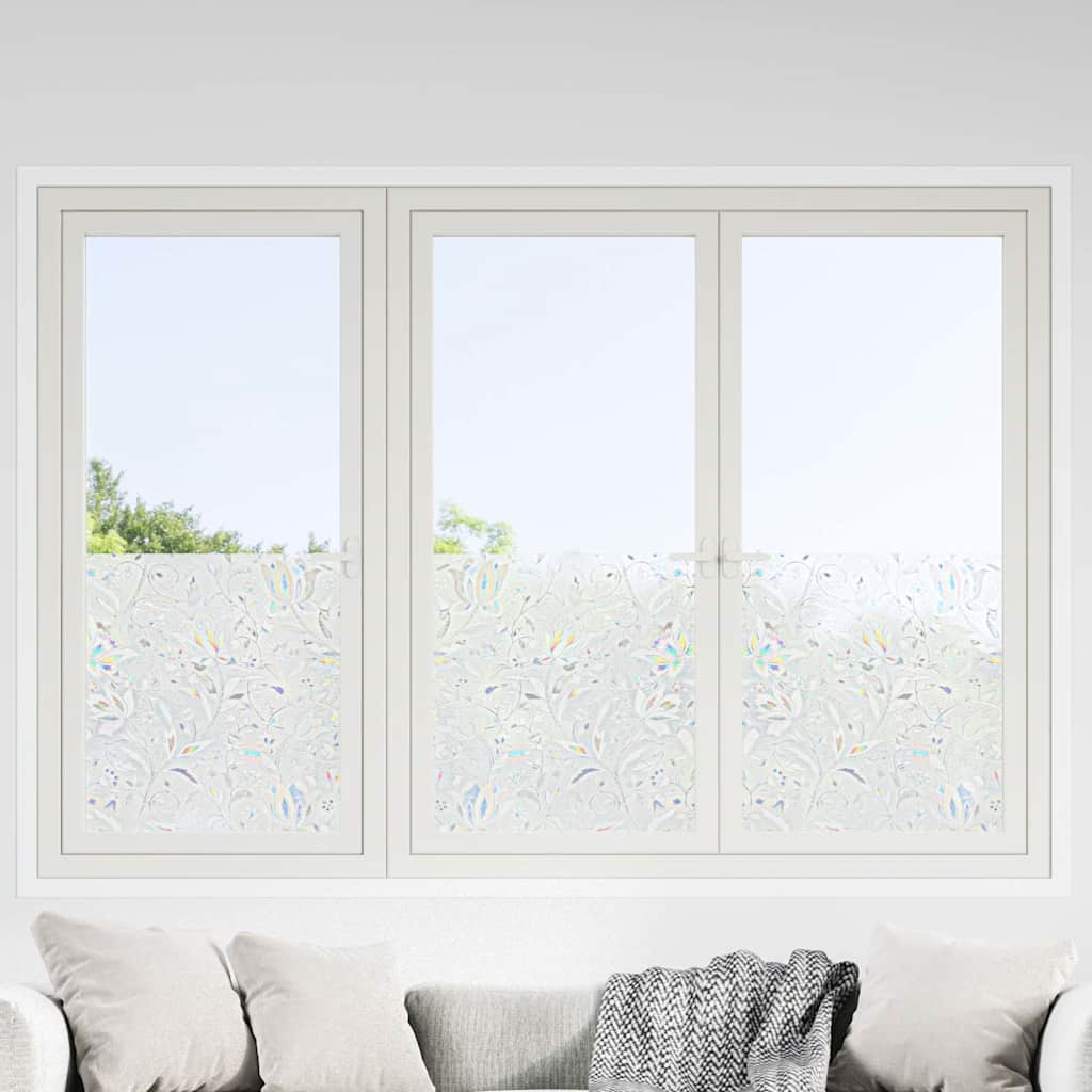 VidaXL Fensterfolien 4 Stück mattes Blumenmuster PVC