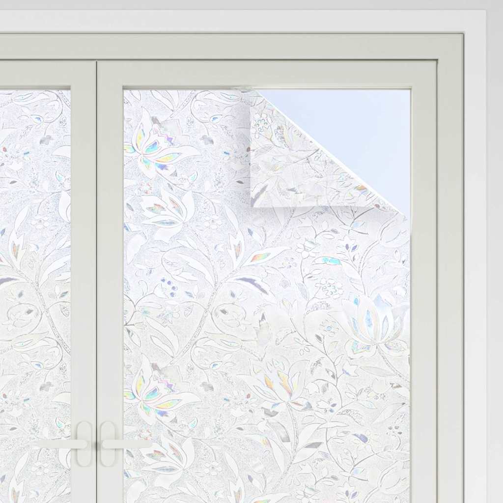 VidaXL Fensterfolien 4 Stück mattes Blumenmuster PVC