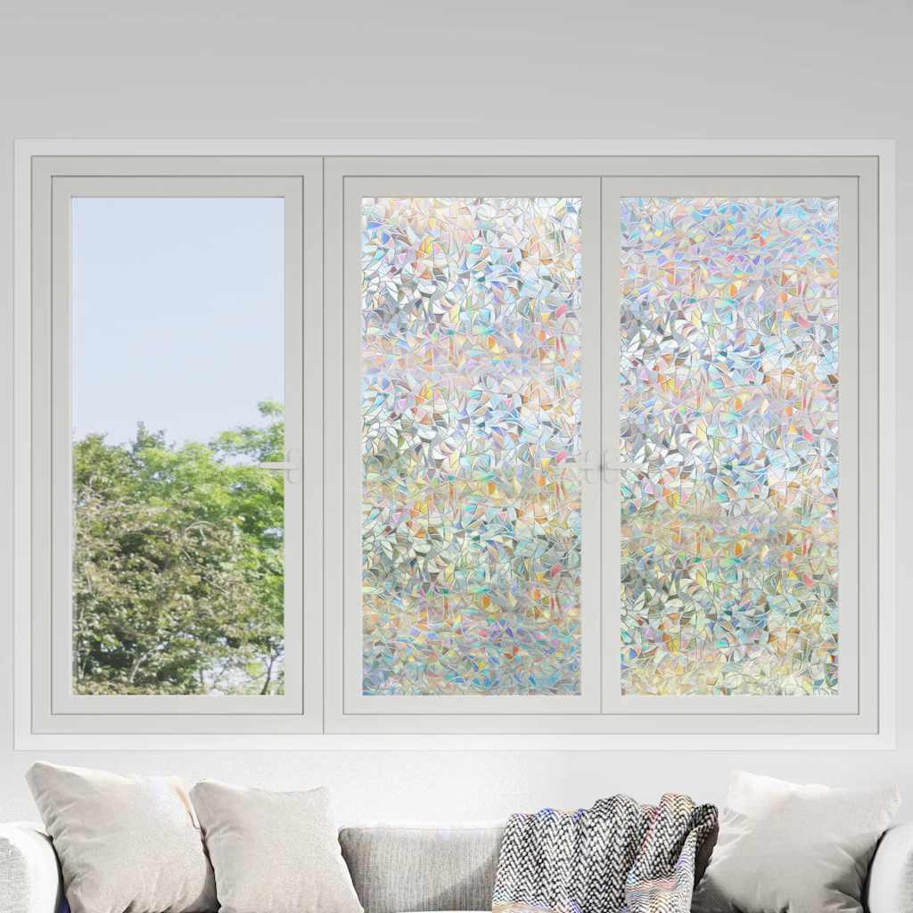 Vidaxx Fensterfolien 3 Stk. mattes 3D-Regenbogenmuster PVC
