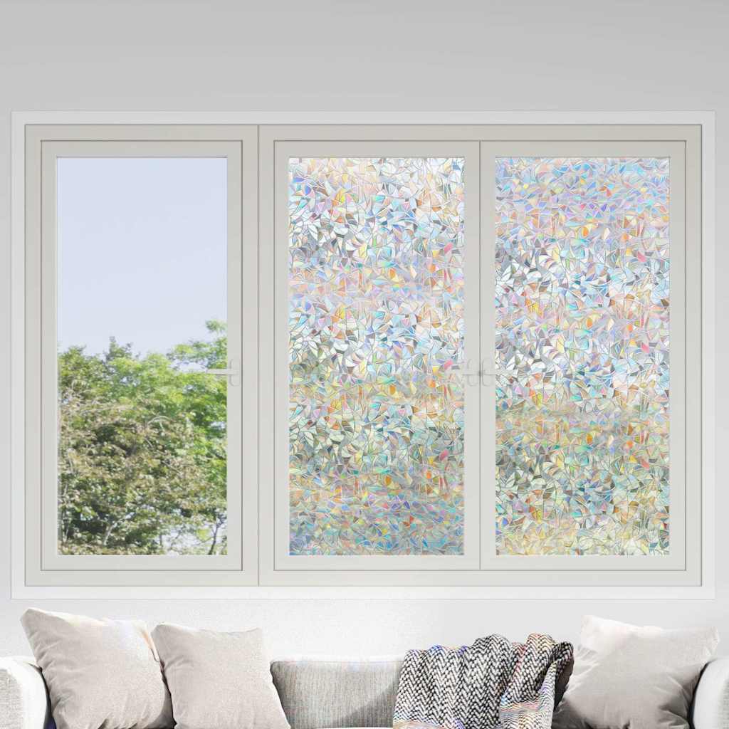 VidaXL Fensterfolien 3 Stk. mattes 3D-Regenbogenmuster PVC