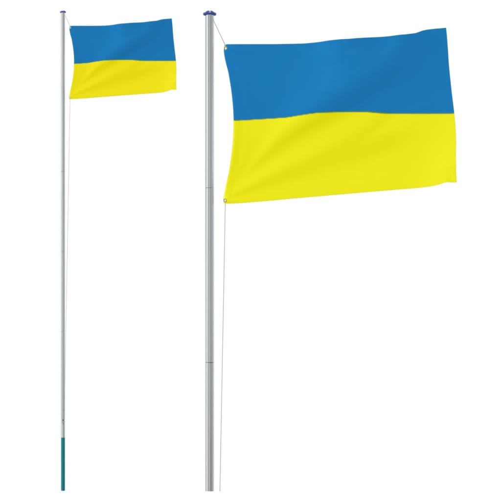 VidaXL Flagge mit Fahnenmast Ukraine 6,23 m Aluminium