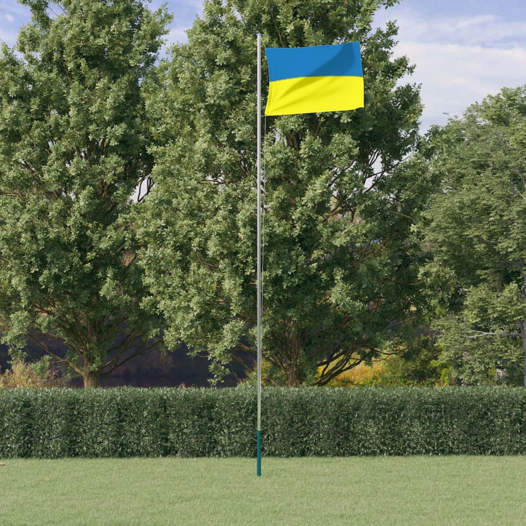 VidaXL Flagge mit Fahnenmast Ukraine 6,23 m Aluminium