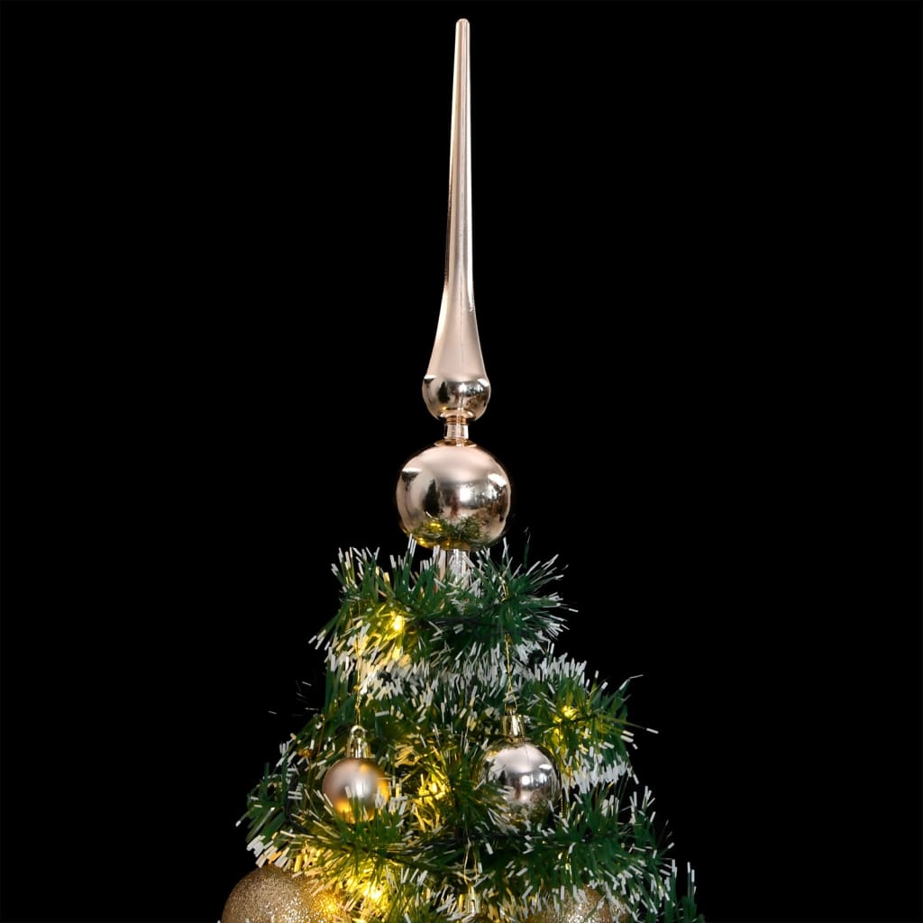 VidaXL Künstlicher Weihnachtsbaum mit 150 LEDs, Kugeln und Schnee 120 cm