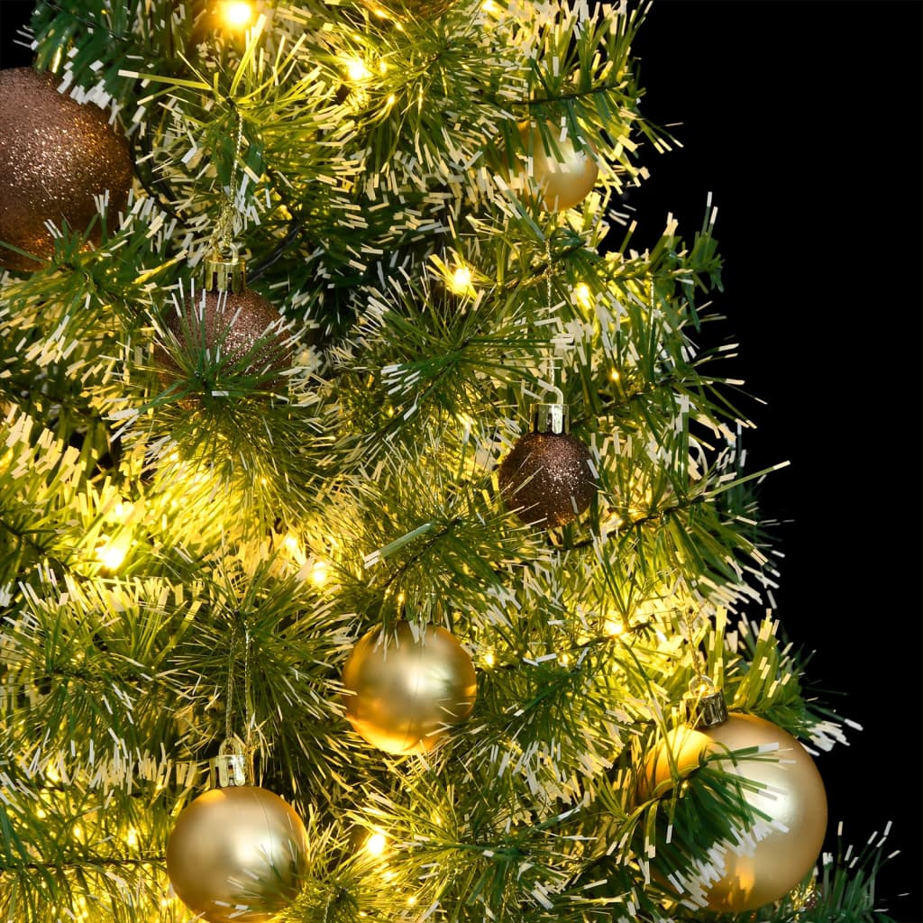 VidaXL Künstlicher Weihnachtsbaum mit 150 LEDs, Kugeln und Schnee 120 cm