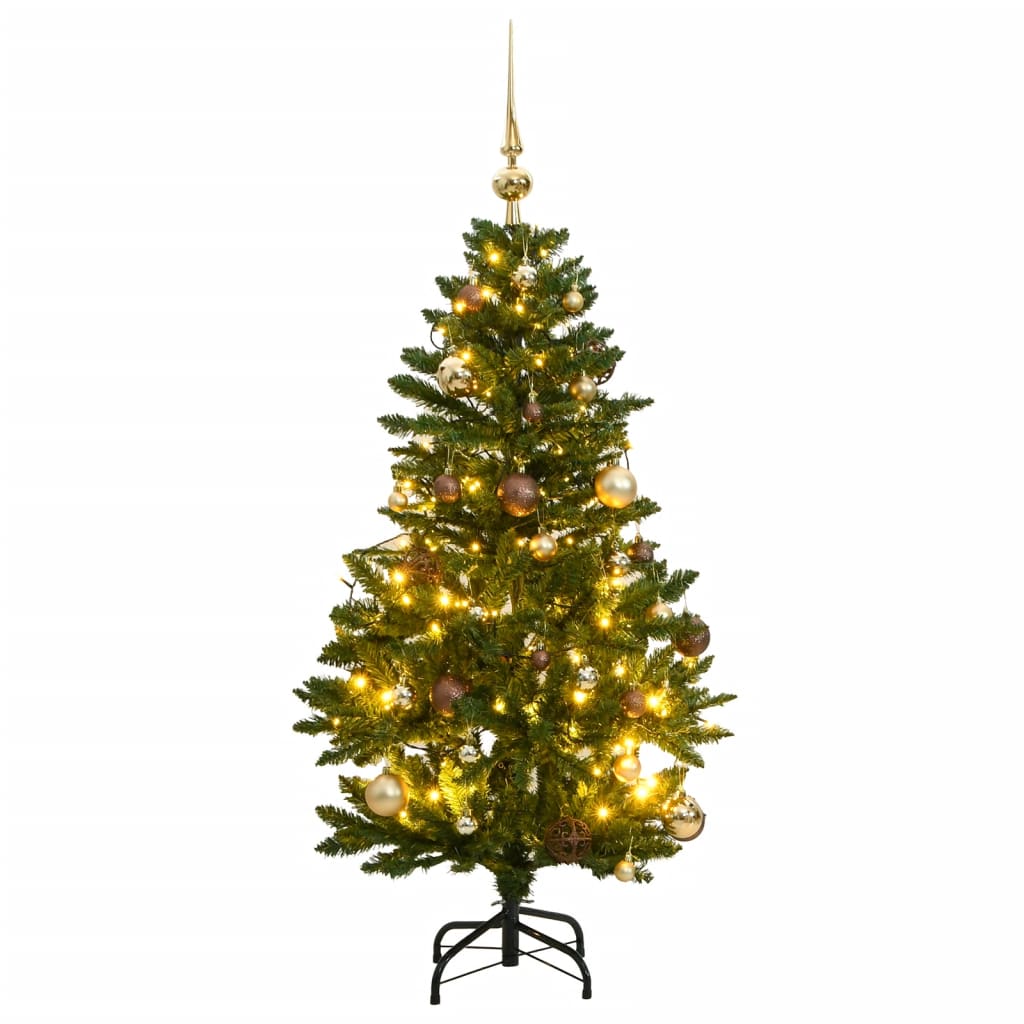 VidaXL Künstlicher Weihnachtsbaum mit Scharnieren 150 LED und Weihnachtskugeln 120 cm