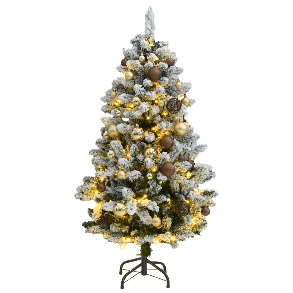 VidaXL Künstlicher Weihnachtsbaum mit Scharnieren 150 LEDs und Weihnachtskugeln 150 cm