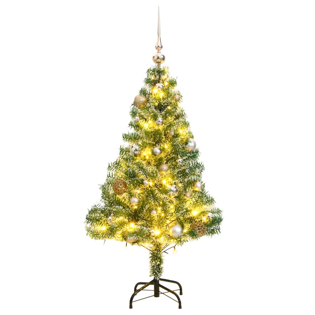 VidaXL Künstlicher Weihnachtsbaum mit 150 LEDs, Kugeln und Schnee 120 cm