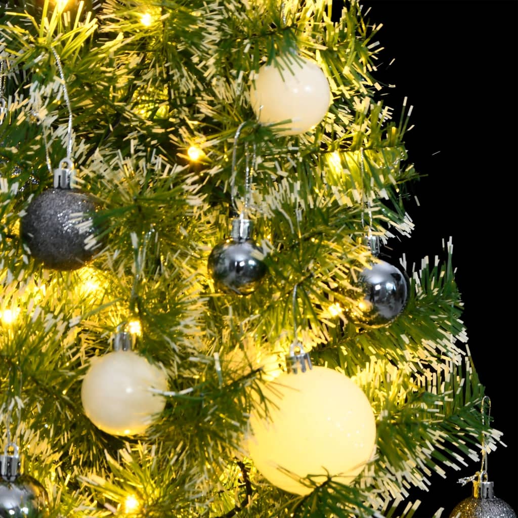 VidaXL Künstlicher Weihnachtsbaum mit 150 LEDs, Kugeln und Schnee 120 cm