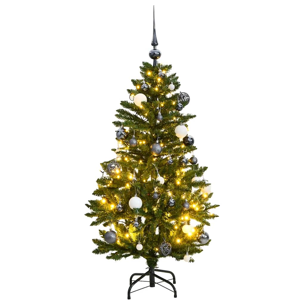 VidaXL Künstlicher Weihnachtsbaum mit Scharnieren 150 LED und Weihnachtskugeln 120 cm