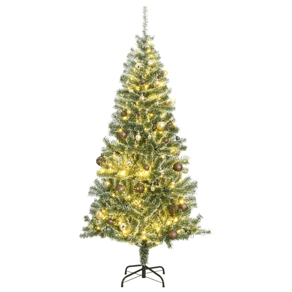 VidaXL Künstlicher Weihnachtsbaum mit 300 LEDs, Kugeln und Schnee 180 cm