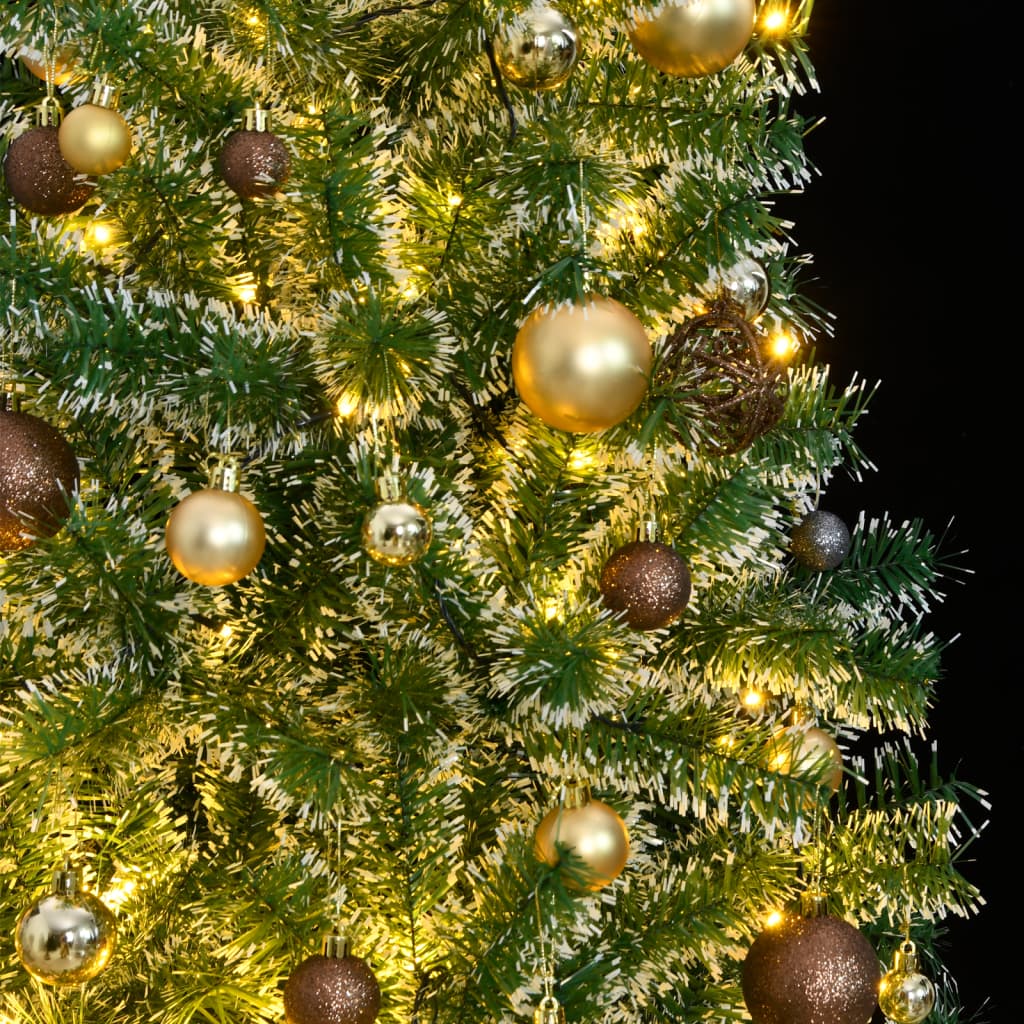 VidaXL Künstlicher Weihnachtsbaum mit 300 LEDs, Kugeln und Schnee 210 cm