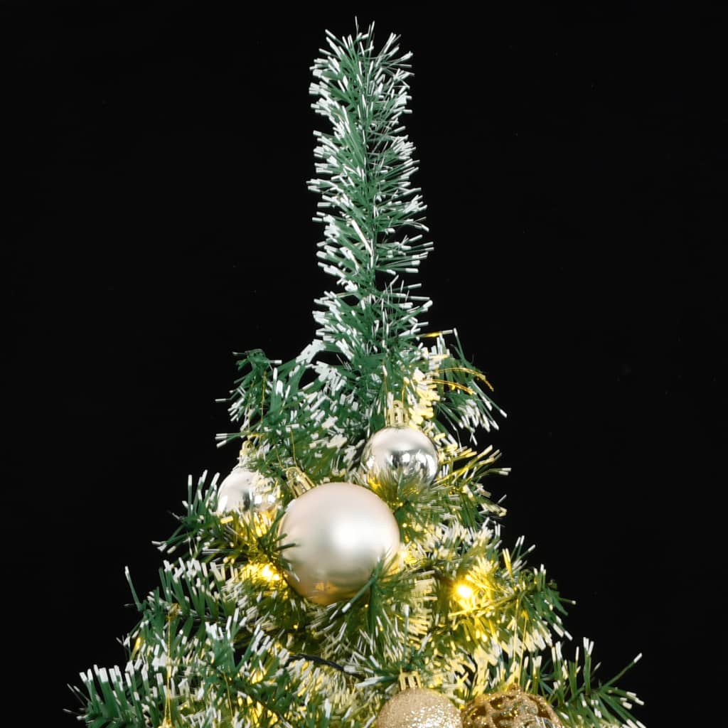 VidaXL Künstlicher Weihnachtsbaum mit 300 LEDs, Kugeln und Schnee 180 cm