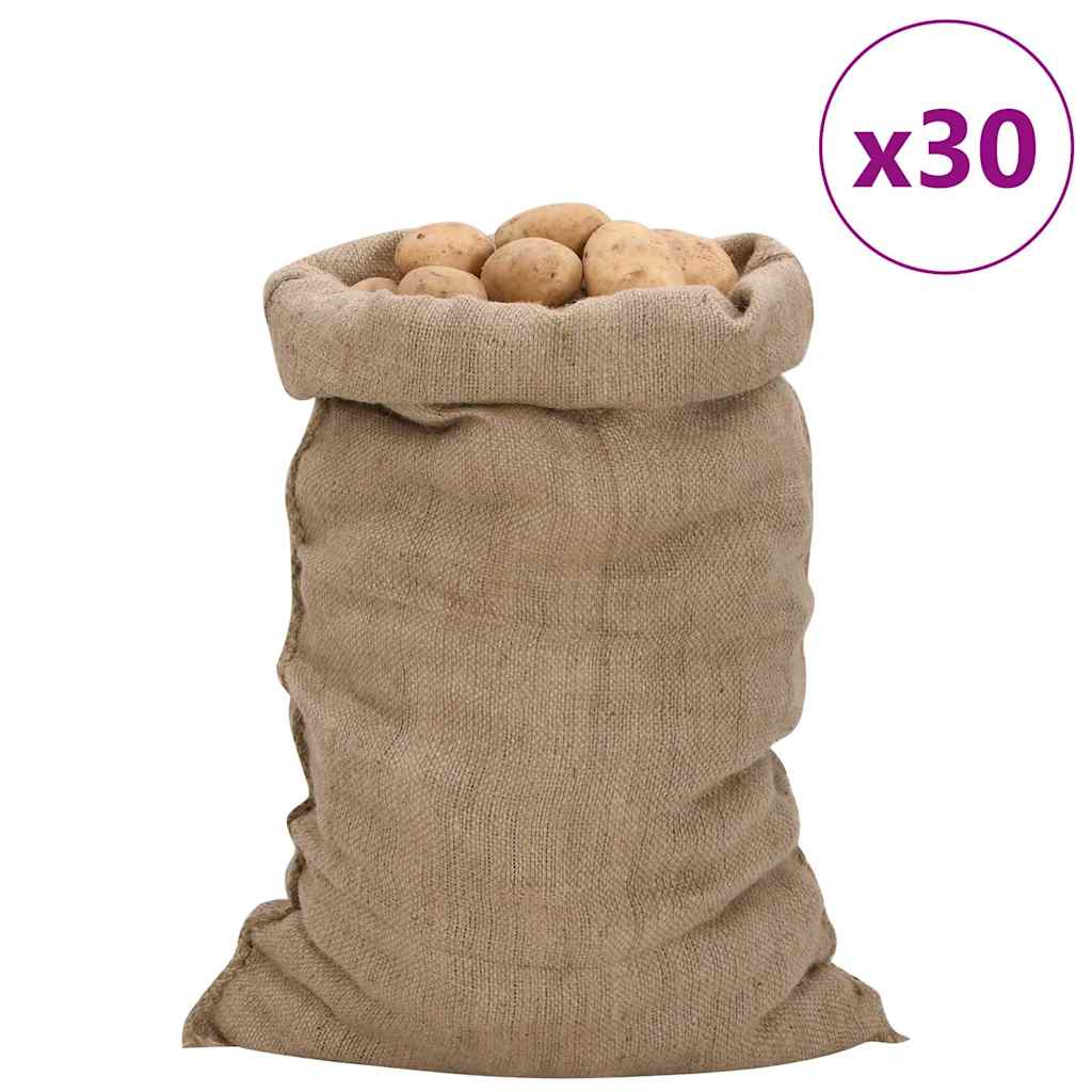 VidaXL Jutebeutel 30 Stück 340 g m² 60x105 cm 100 % Jute
