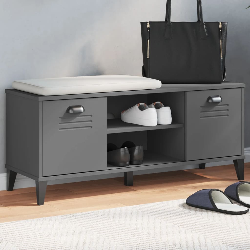 Vidaxl Schuhbank Viken 106x35x45 cm Holzwerkstoff Anthrazitgrau