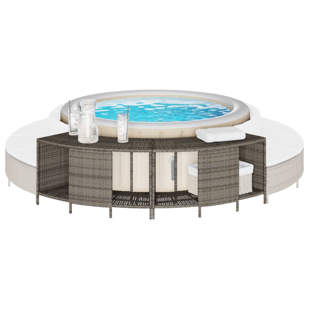 Vidaxx Ablageregale für Whirlpool 2 Stk. Polyrattan grau