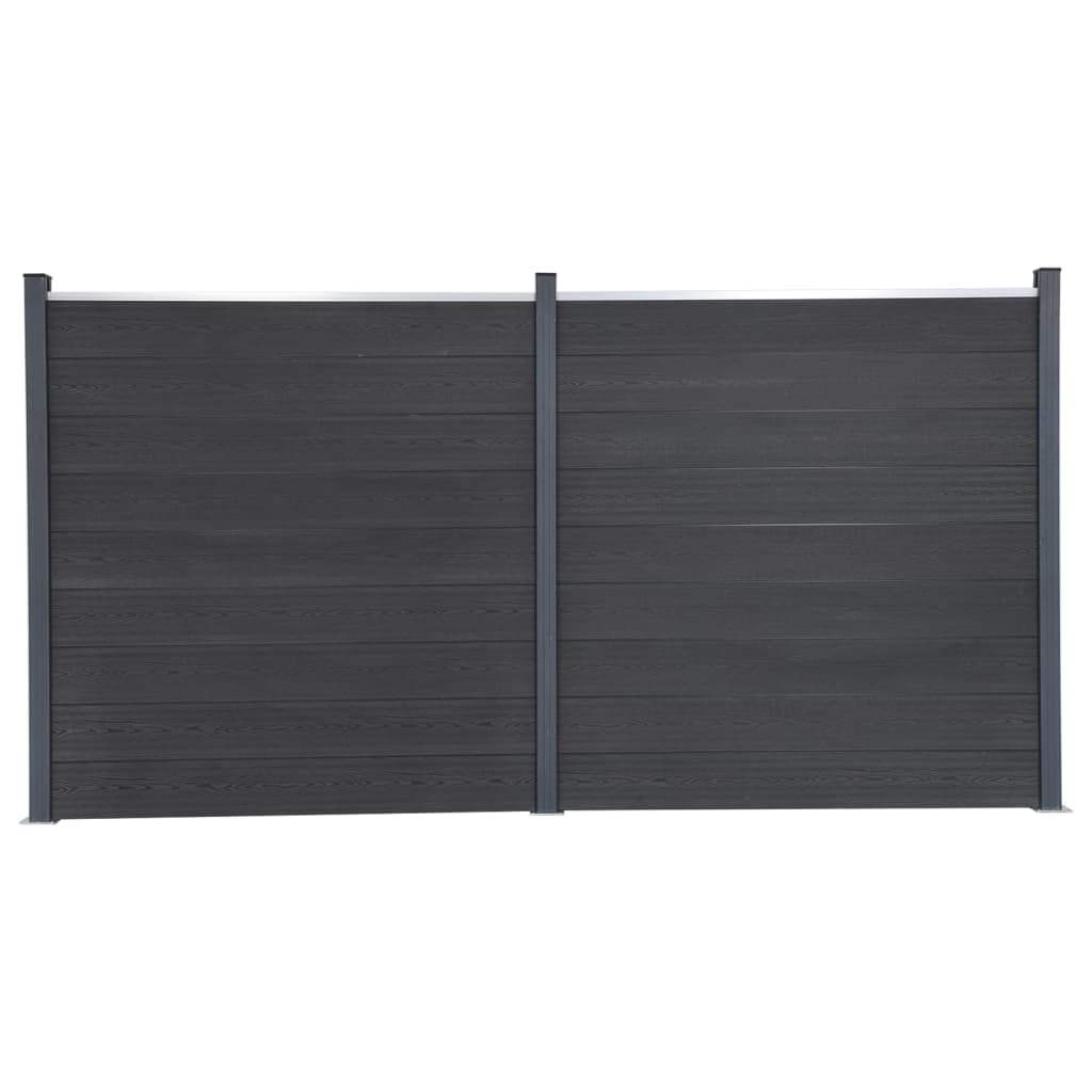 VidaXL Zaunelement-Set 353 x 186 cm HKC grau