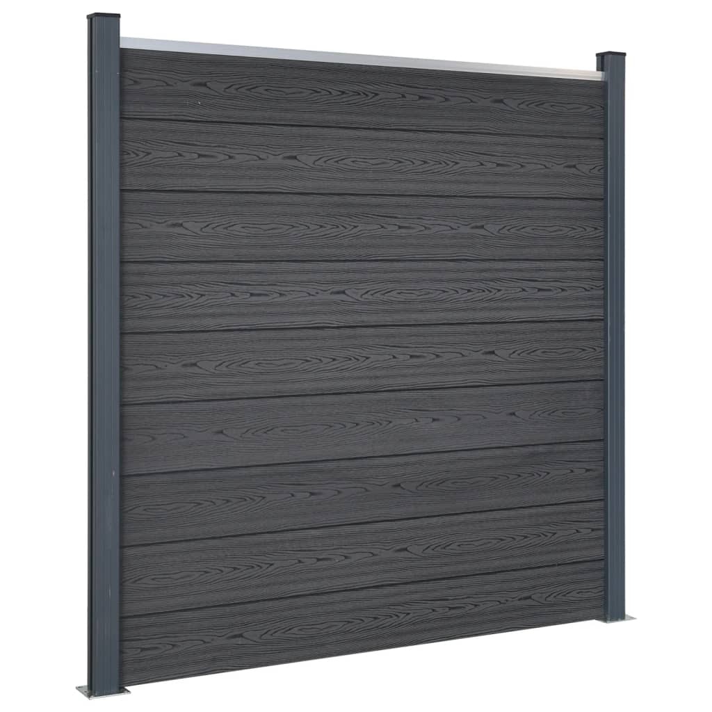 VidaXL Zaunelement-Set 353 x 186 cm HKC grau