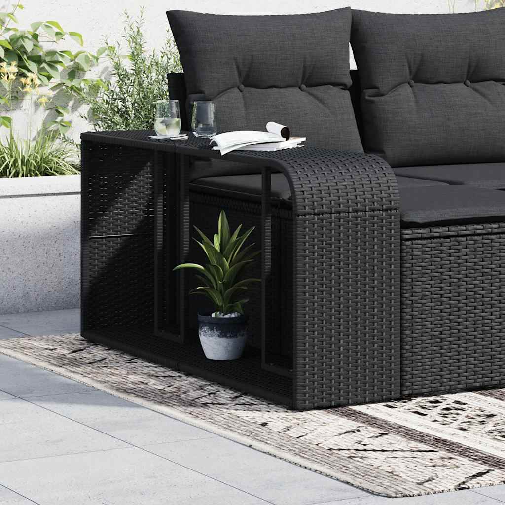 VidaXL Lagerregale 2 Stk. Poly Rattan Schwarz