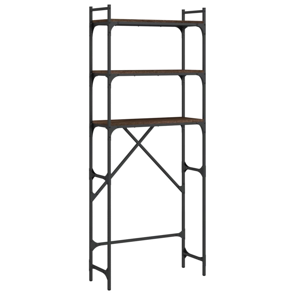 Vidaxx Waschmaschinenständer 67 x 25 x 163 cm, fertige Holzfarbe, braune Eiche