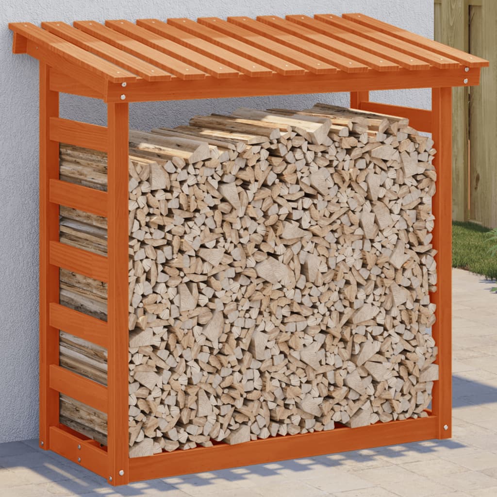Vidaxx Kaminholzregal 108x64,5x110 cm massives Kiefernholz, waschbraun